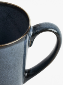 Чашка "Фйорд" з кам'яної кераміки темно-синя MBM HOME модель KP-136 DEEP BLUE Чашка "Фйорд" з кам'яної кераміки темно-синя MBM HOME модель KP-136 DEEP BLUE Фото
