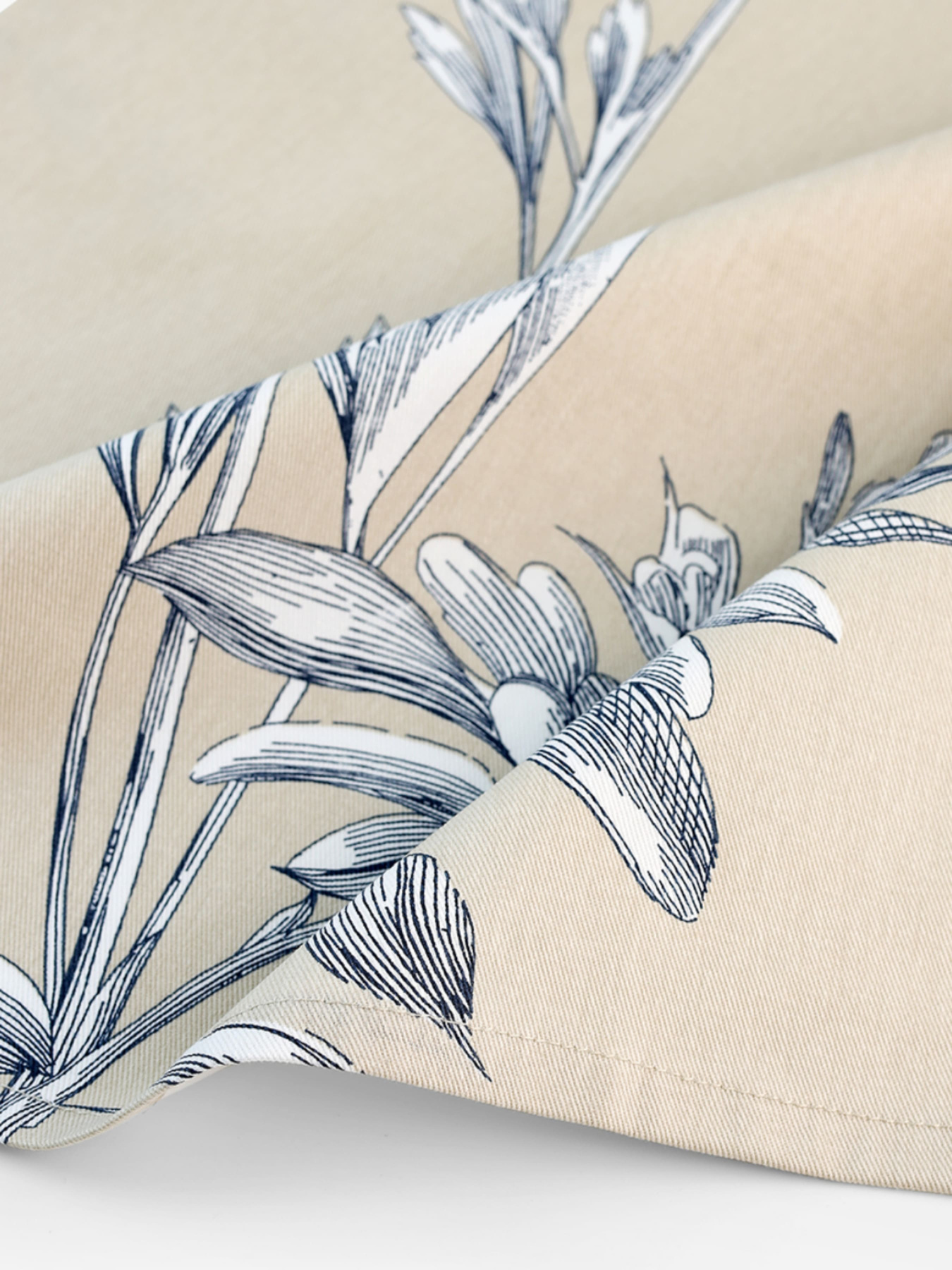 Кухонное полотенце "Тоскана" из натурального хлопка бежевое с принтом MBM MY HOME модель KT-13 M BEIGE/PRINT Фото