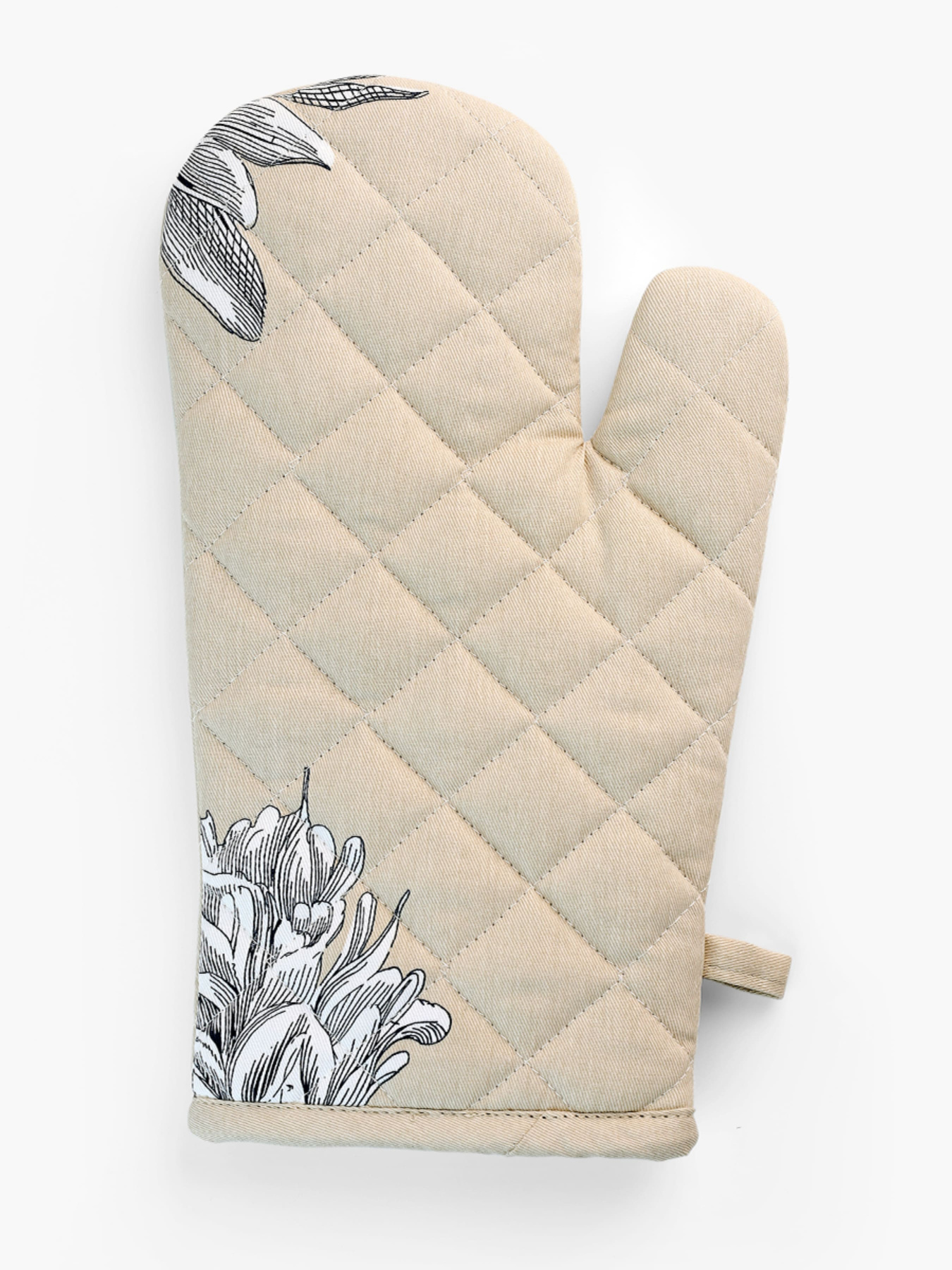 Прихватка-варежка "Тоскана" бежевая с принтом MBM MY HOME модель KT-15 BEIGE/PRINT Фото