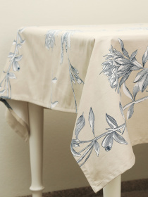 Скатерть "Тоскана" из натурального хлопка бежевая MBM MY HOME модель KT-19 BEIGE/PRINT Фото