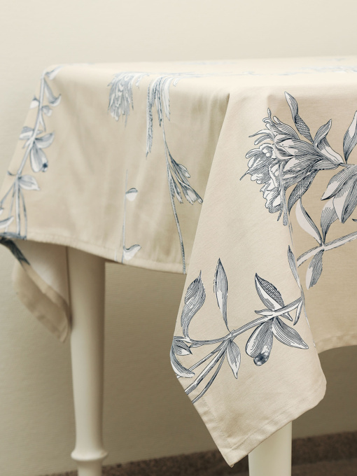 Скатерть "Тоскана" из натурального хлопка бежевая MBM MY HOME модель KT-19 BEIGE/PRINT Фото