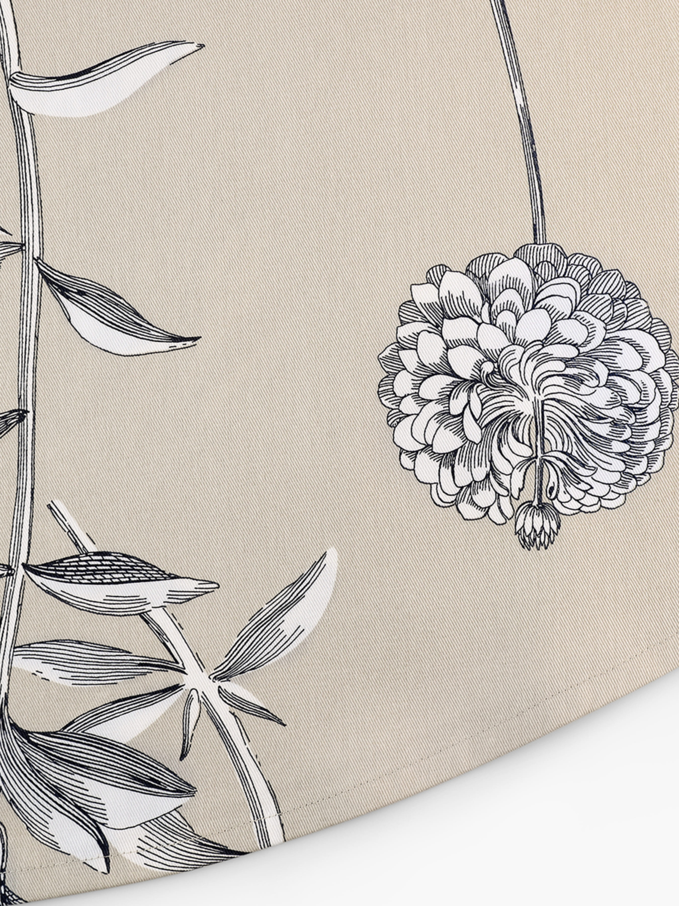 Скатерть круглая "Тоскана" из натурального хлопка бежевая MBM MY HOME модель KT-20 BEIGE/PRINT Фото