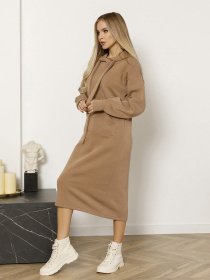 Сукня міді ISSA Plus модель 12974_beige Сукня міді ISSA Plus модель 12974_beige Фото