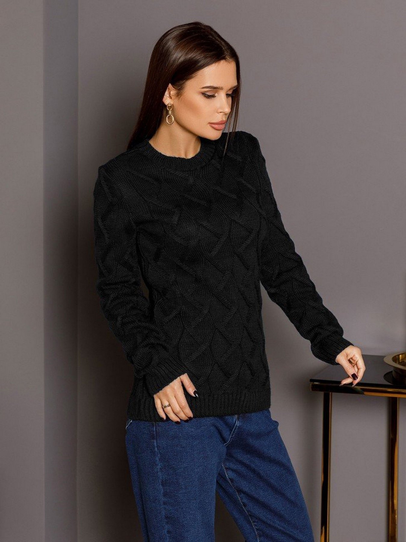 Светр ISSA Plus модель WN20-209_black Фото