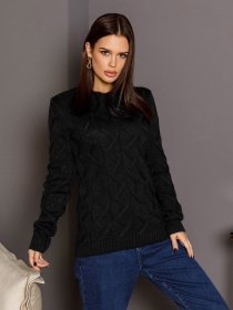 Свитер ISSA Plus модель WN20-209_black Фото