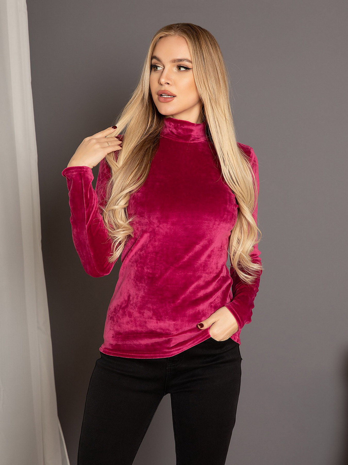 Водолазка ISSA Plus модель 12258_raspberry Фото