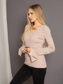 Джемпер ISSA Plus модель WN20-211_beige Фото