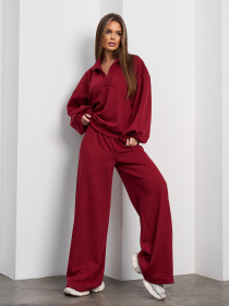 Повседневный костюм ISSA Plus модель 15371_бордовый Фото