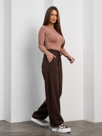 Брюки повседневные ISSA Plus модель 15373_темно-коричневый Фото