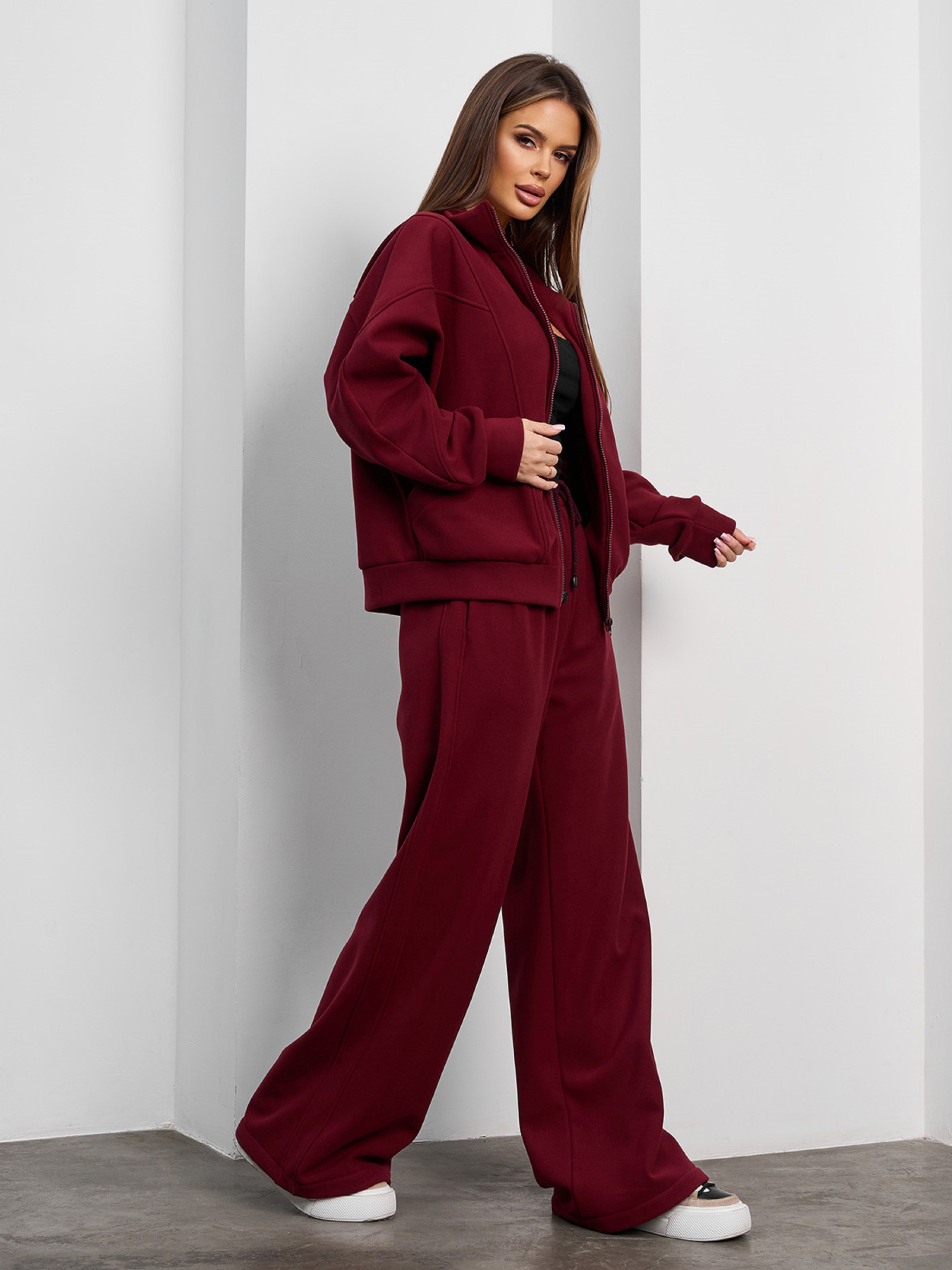 Спортивный костюм ISSA Plus модель 15375_бордовый Фото