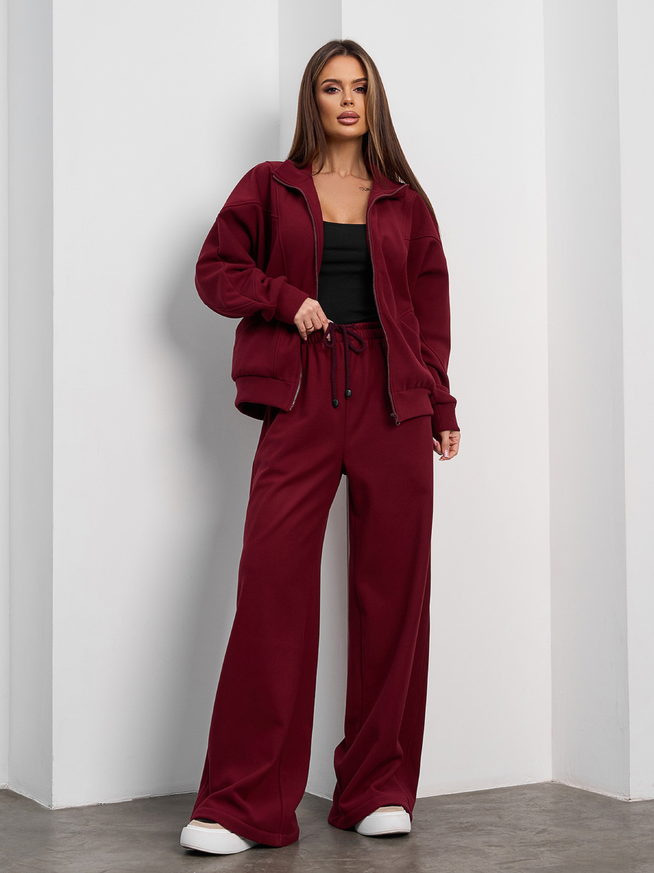 Спортивный костюм ISSA Plus модель 15375_бордовый Спортивный костюм ISSA Plus модель 15375_бордовый Фото