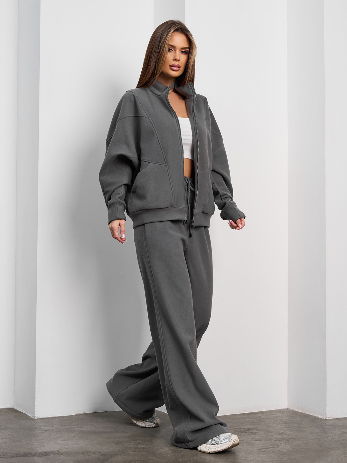 Спортивный костюм ISSA Plus модель 15375_серый Спортивный костюм ISSA Plus модель 15375_серый Фото