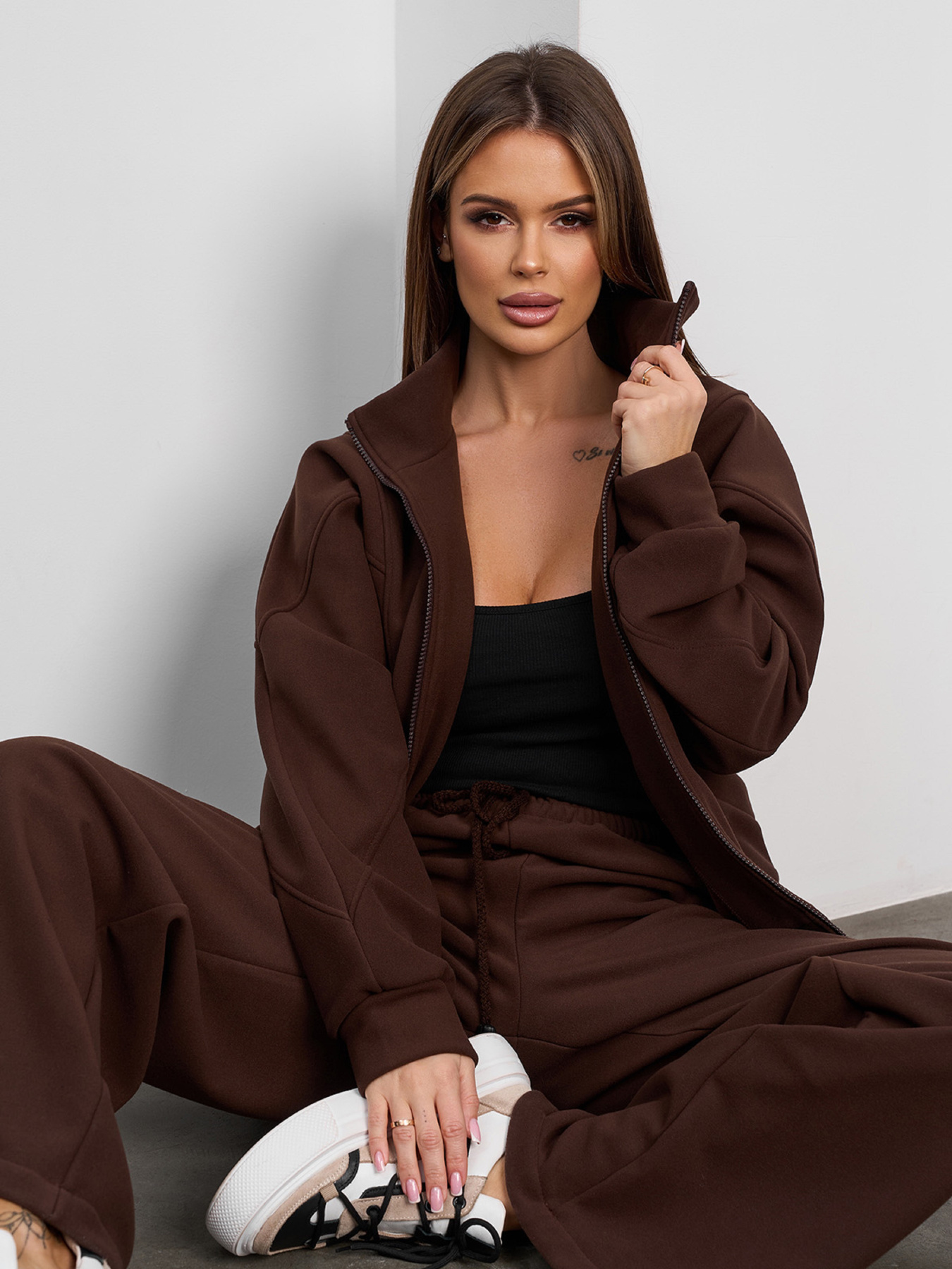 Спортивный костюм ISSA Plus модель 15375_темно-коричневый Фото