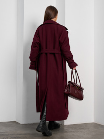 Пальто з утеплювачем ISSA Plus модель 15377_темно-бордовый Пальто з утеплювачем ISSA Plus модель 15377_темно-бордовый Фото