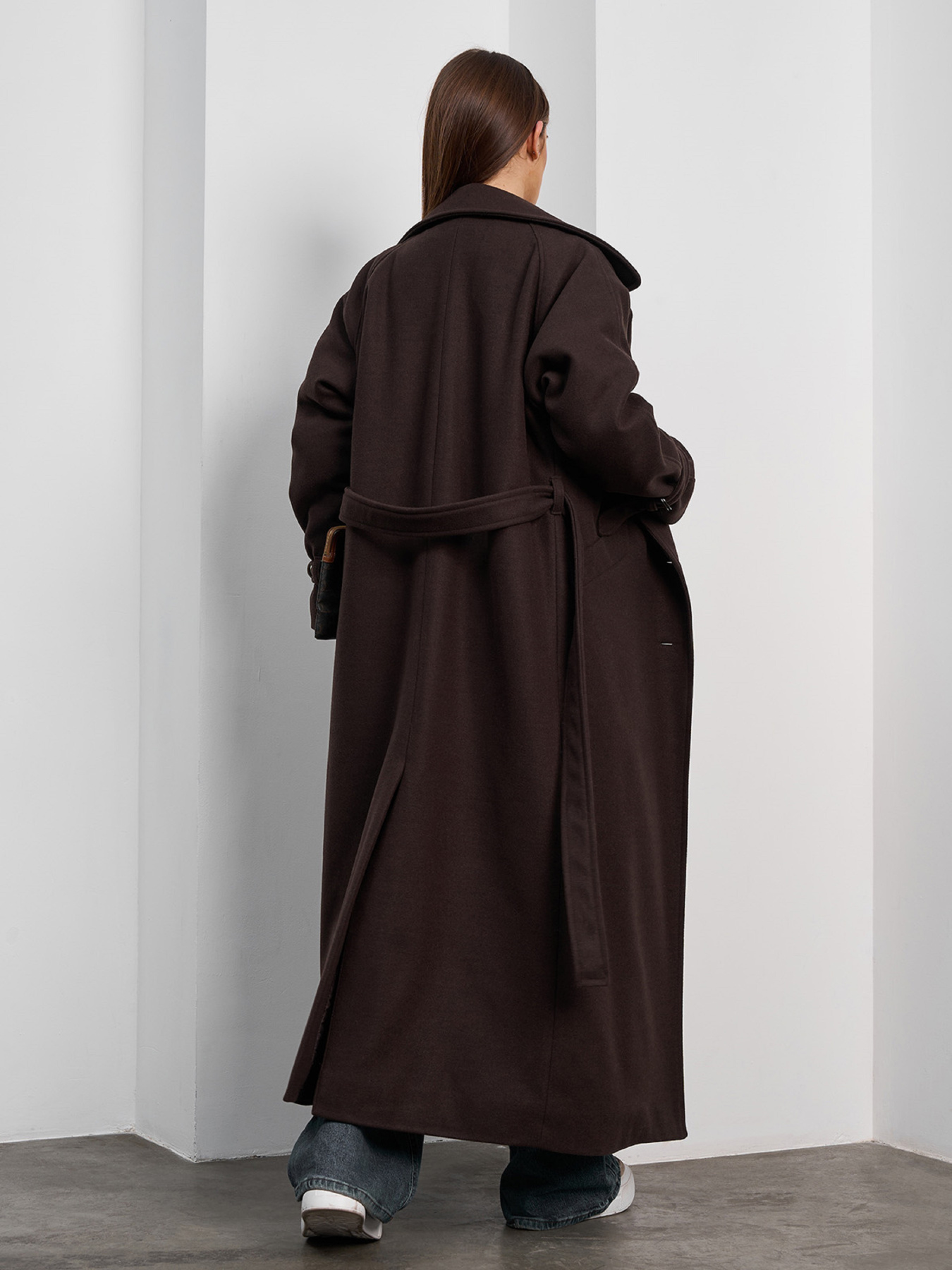 Пальто с утеплителем ISSA Plus модель 15377_темно-коричневый Фото