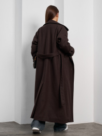 Пальто с утеплителем ISSA Plus модель 15377_темно-коричневый Фото