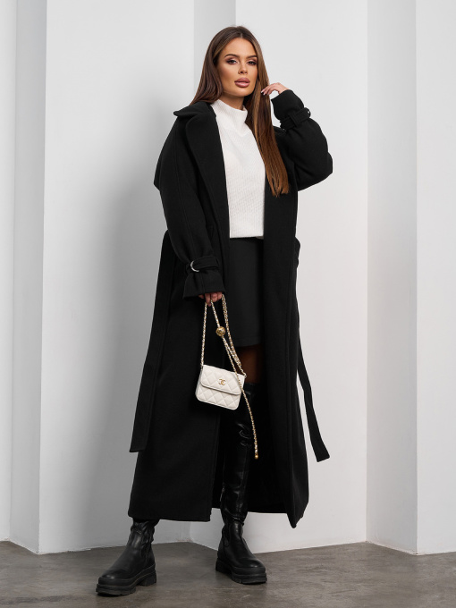 Пальто с утеплителем ISSA Plus модель 15377_черный Фото