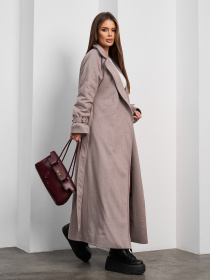 Пальто с утеплителем ISSA Plus модель 15378_бежевый Пальто с утеплителем ISSA Plus модель 15378_бежевый Фото