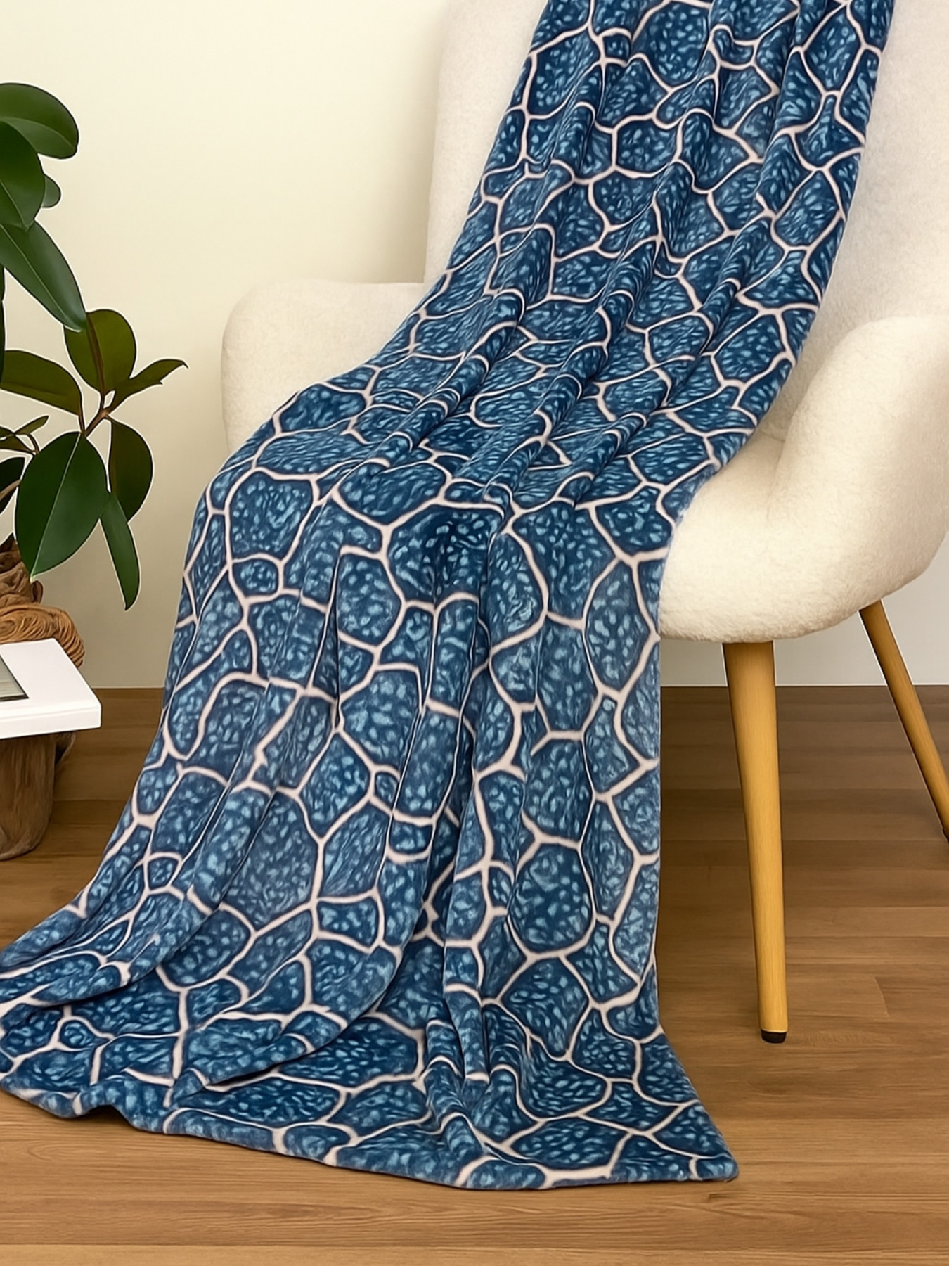 Покрывало Well Soft камушки голубого цвета Ecotton модель 23478 Фото