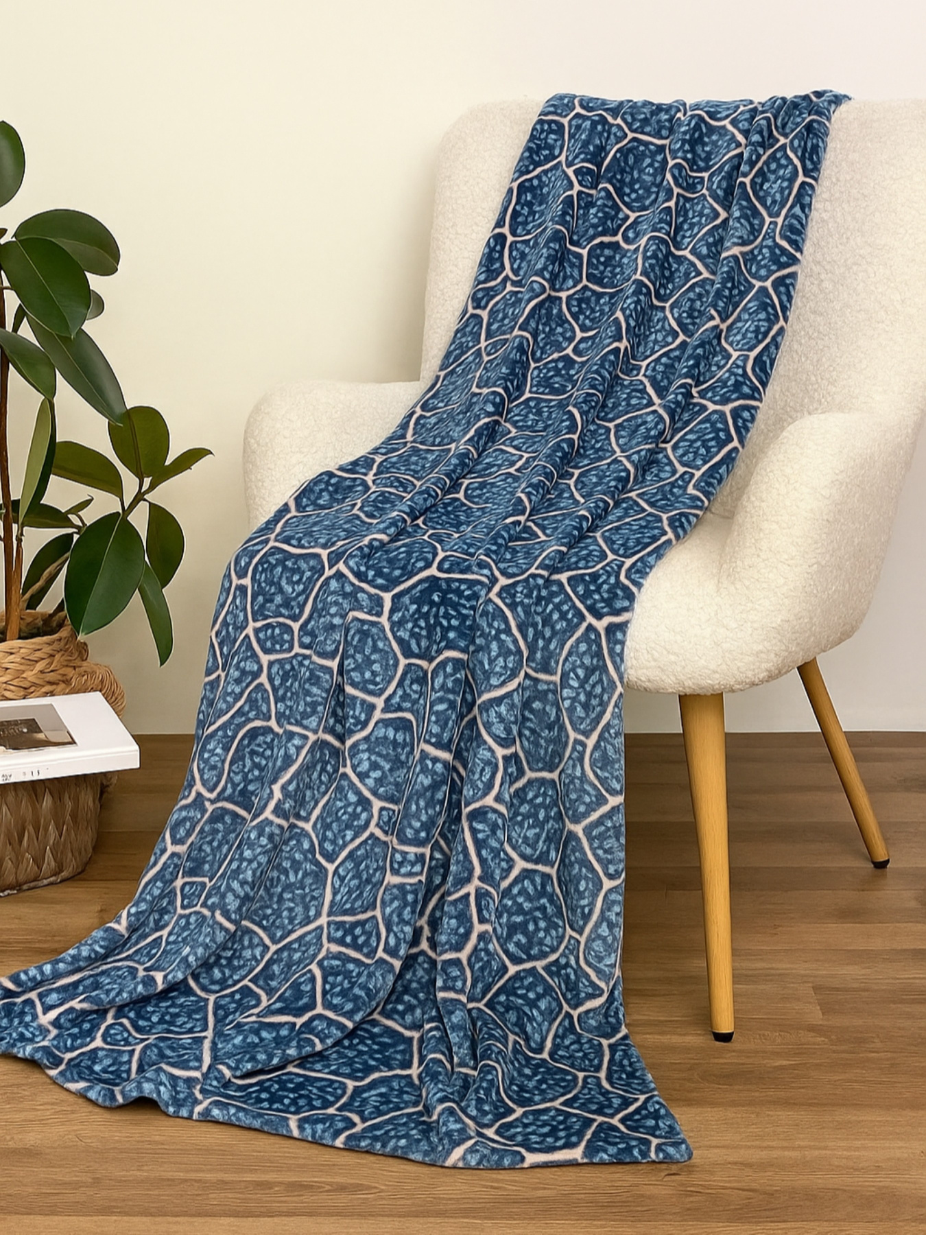 Покрывало Well Soft камушки голубого цвета Ecotton модель 23478 Фото