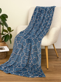 Покрывало Well Soft камушки голубого цвета Ecotton модель 23478 Фото