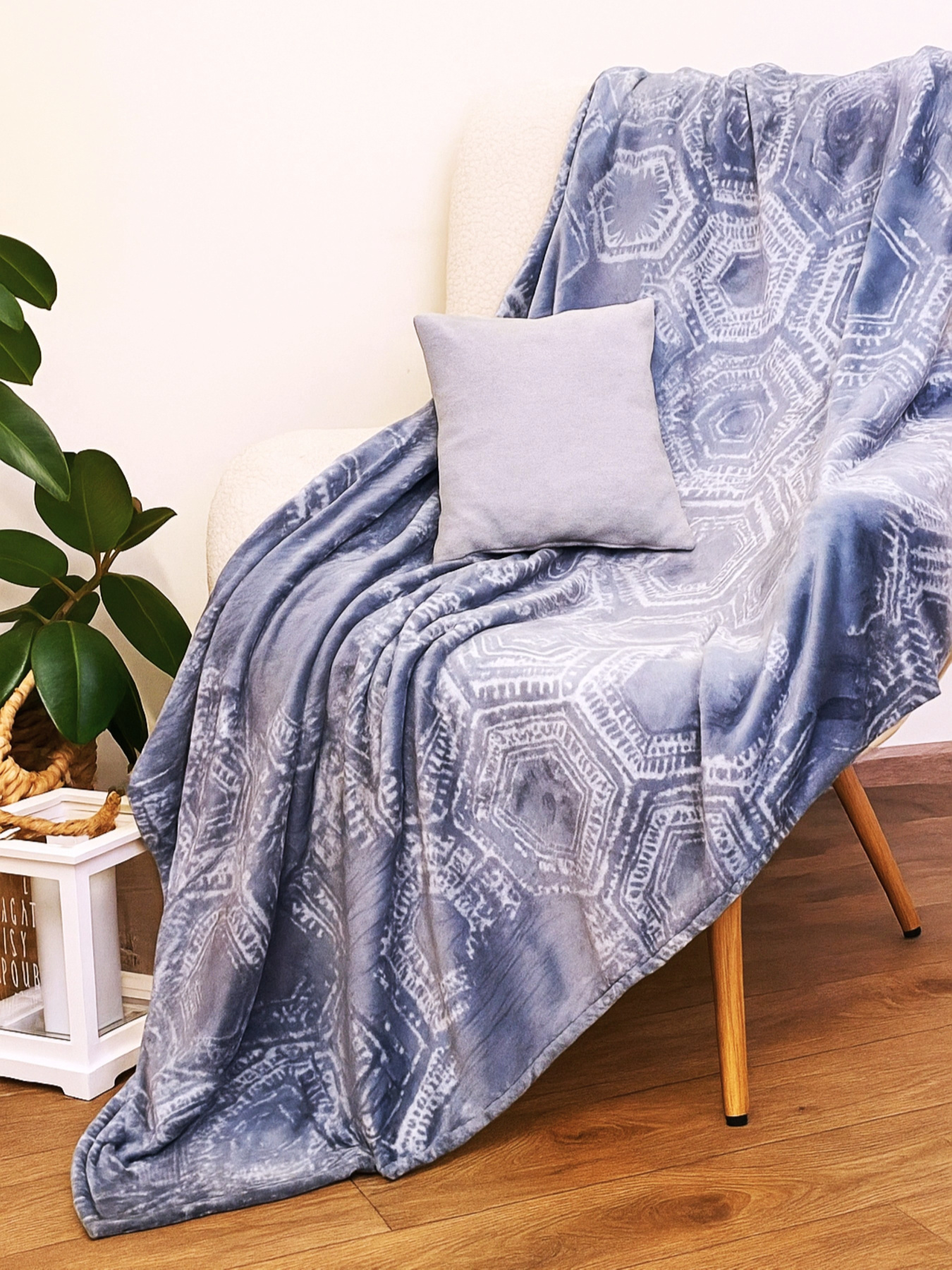 Покрывало Well Soft серого цвета с узором Ecotton модель 23500 Фото