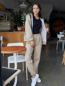 Спортивний костюм жіночий бежевий модель M136.2-821 Фото