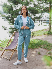 Спортивний костюм жіночий темно-блакитний модель M136.2-826 Фото