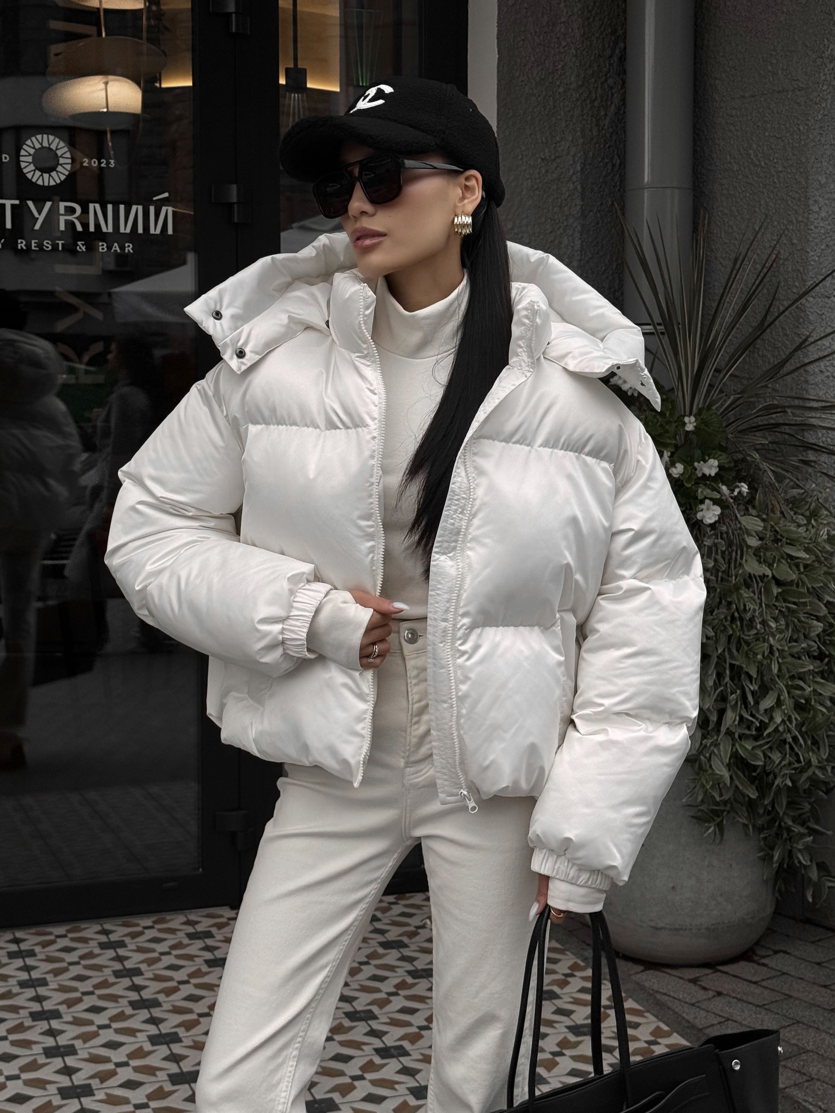 Жіночий Пуховик Jadone Fashion  (Pufi_bile) колір білий, матеріал поліестер Jadone Fashion - купити в Україні