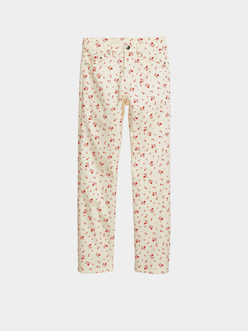 Скинни джинсы H&M модель 5428466RP21_молочный в цветы Фото