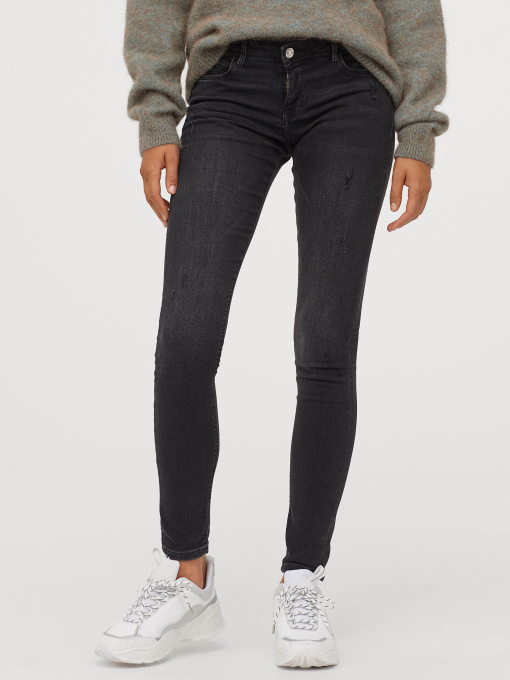 Скинни джинсы H&M модель PS6580309RP4_темно-серый Фото