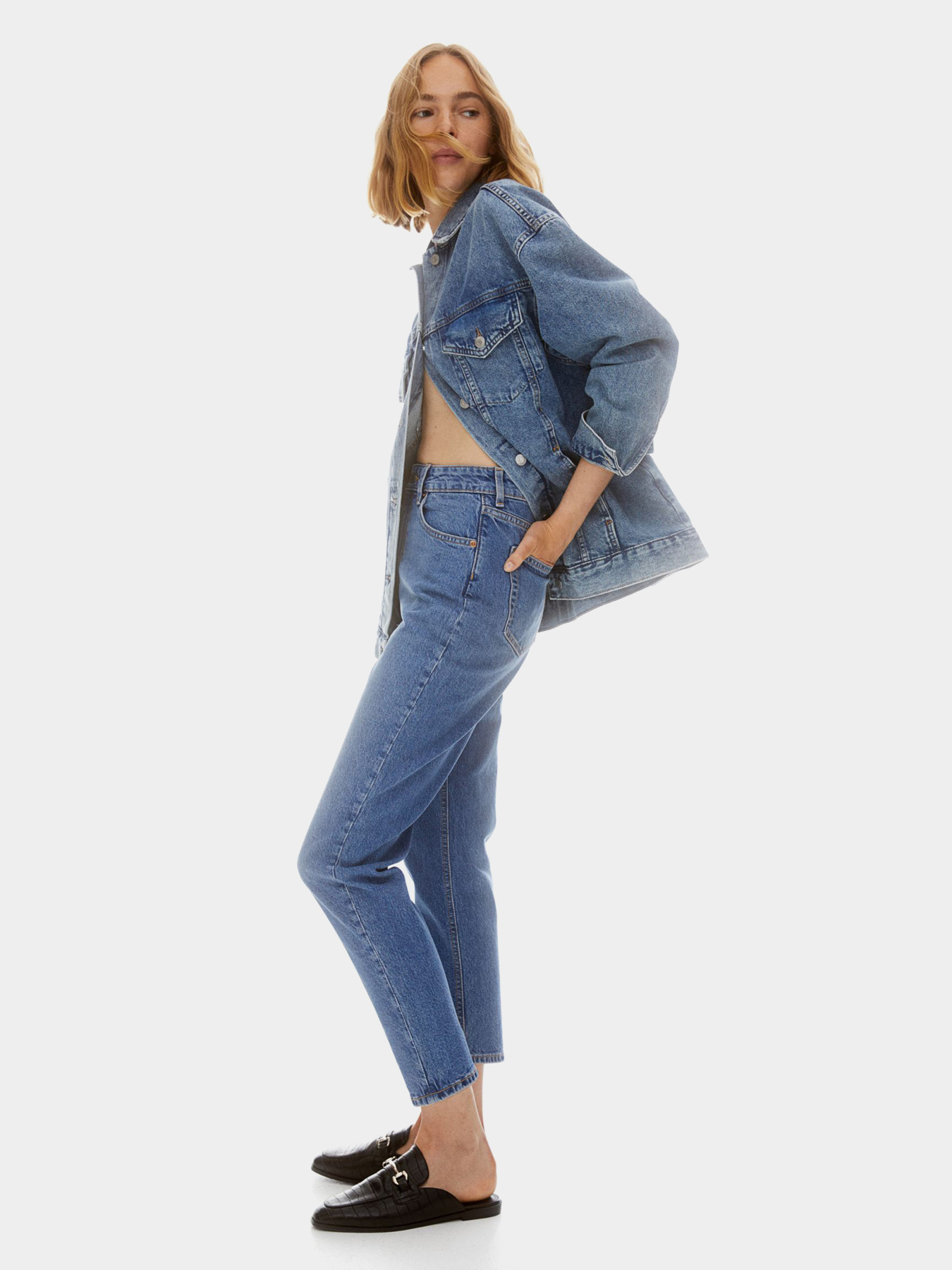 Зауженные джинсы H&M модель 9416664ral_Синий Фото