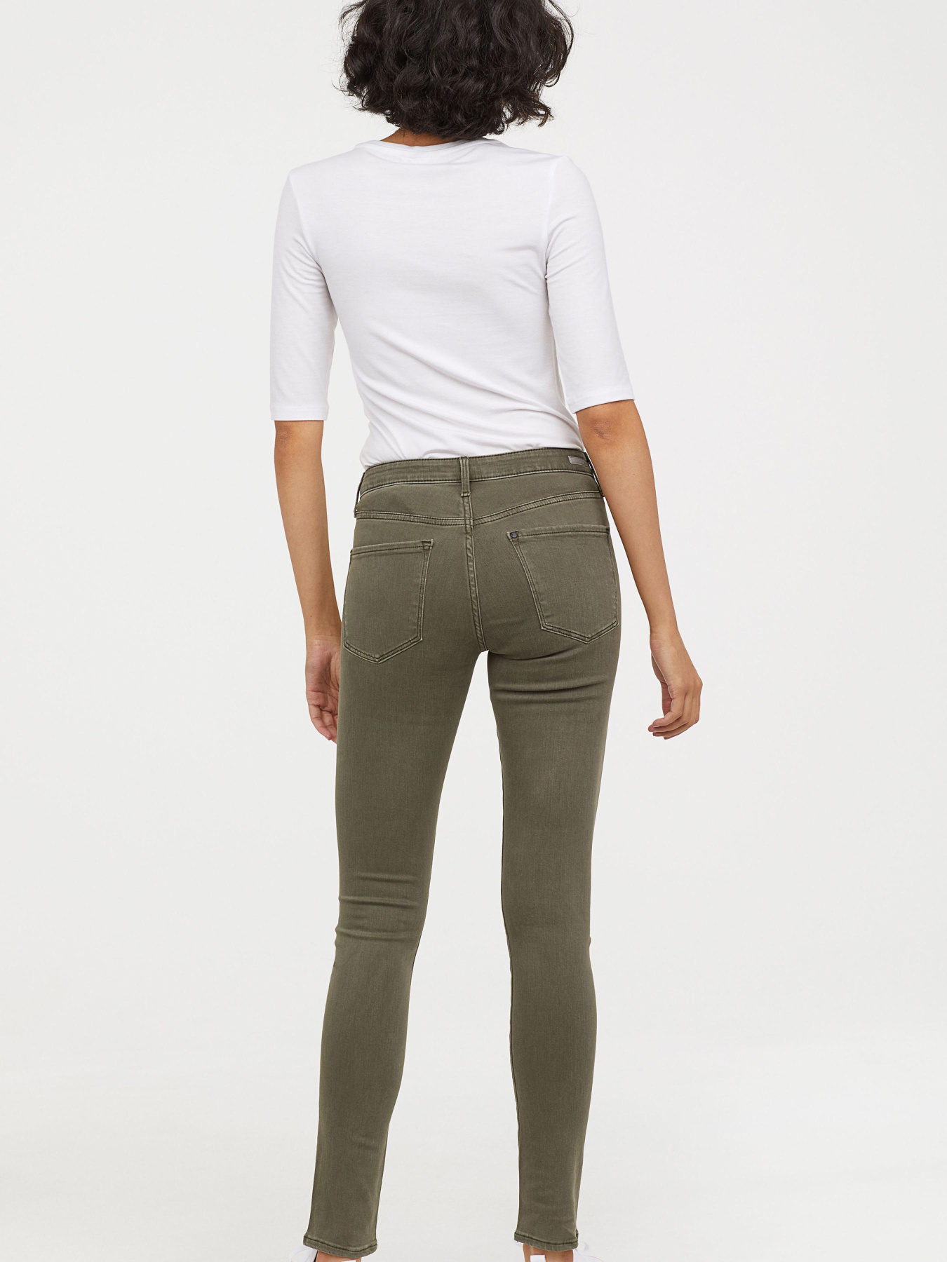 Скинни джинсы H&M модель 3991366log_Хаки Фото