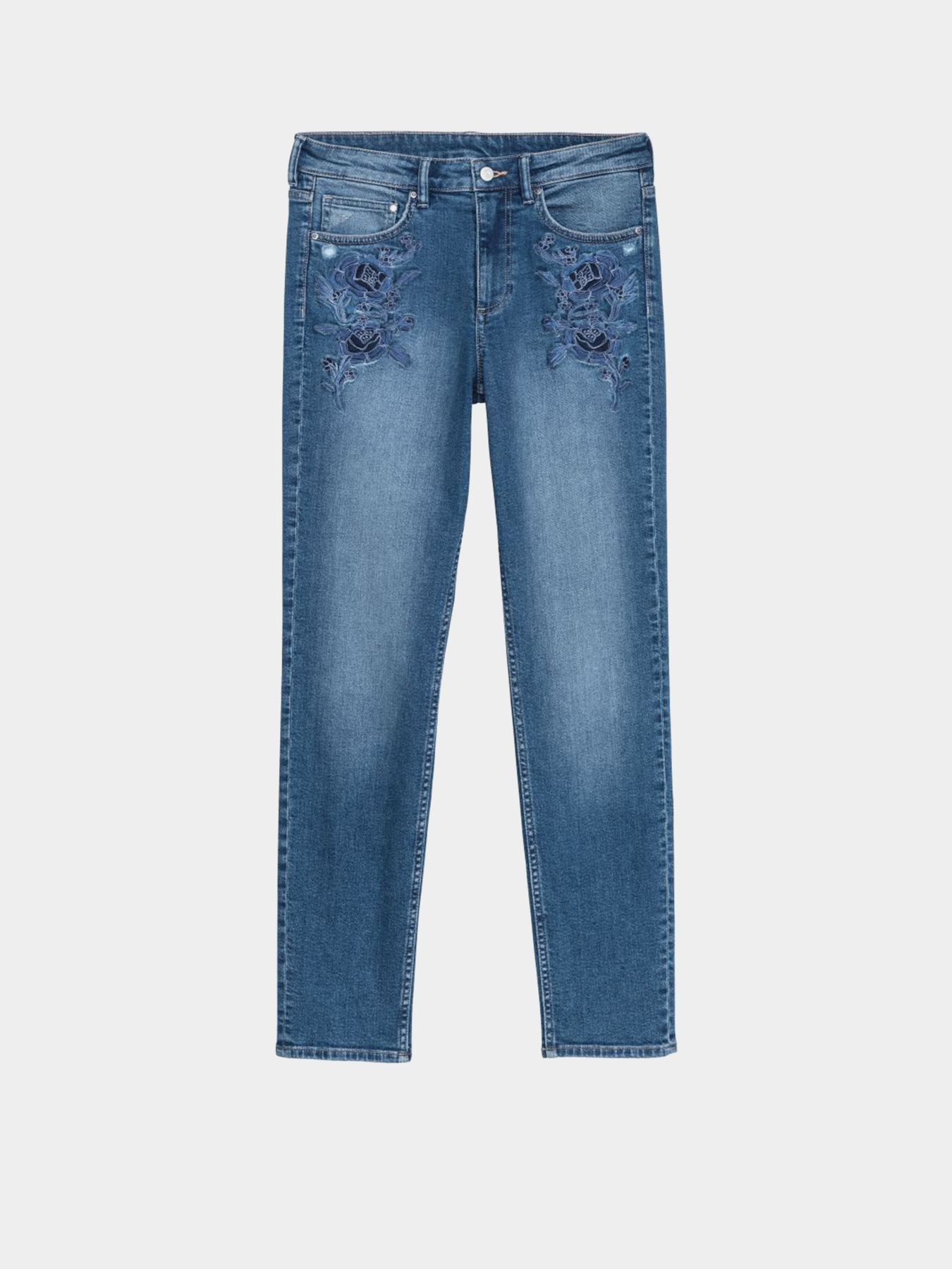 Зауженные джинсы H&M модель 4972336dlog_Темно-синий Фото