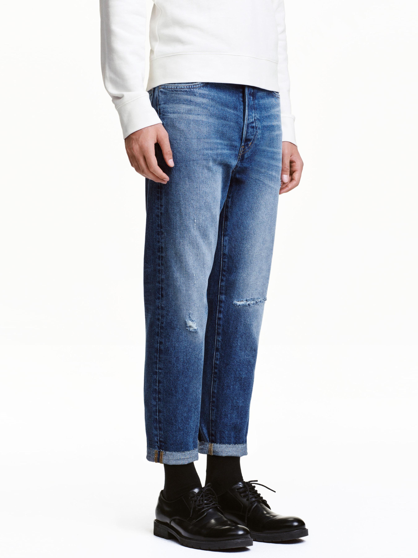 Прямые джинсы H&M модель 4378734wer_Синий Фото