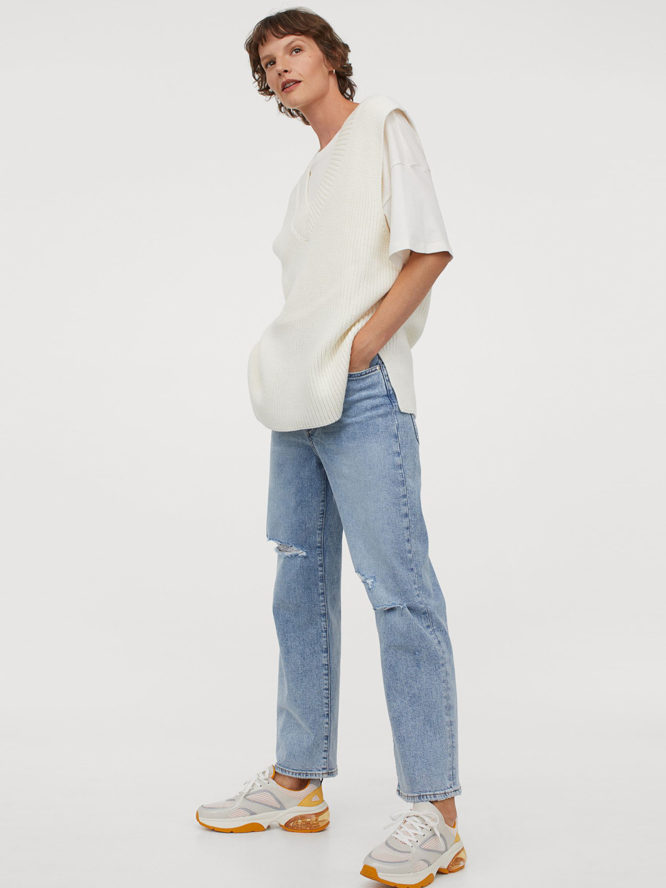 Прямые джинсы H&M модель 9066122wer_Голубой Фото