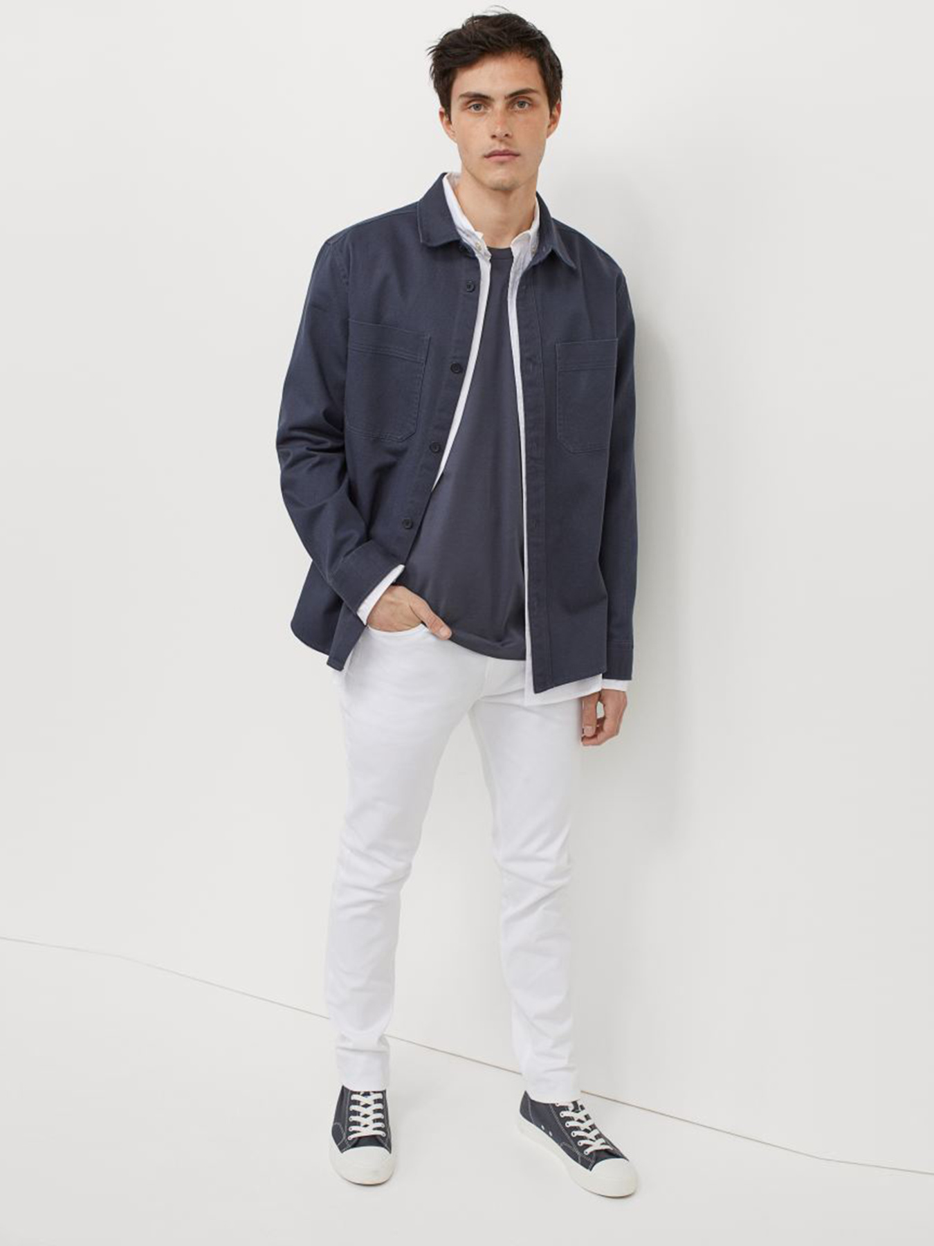 Скинни джинсы H&M модель 7321880wer_Белый Фото