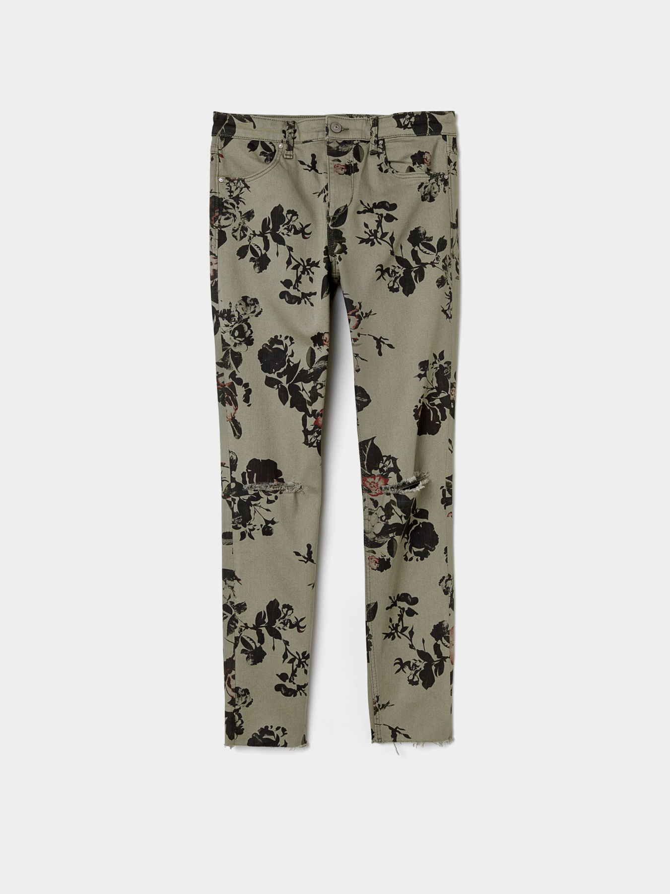 Скинни джинсы H&M модель 2522987dlog_Хаки Фото