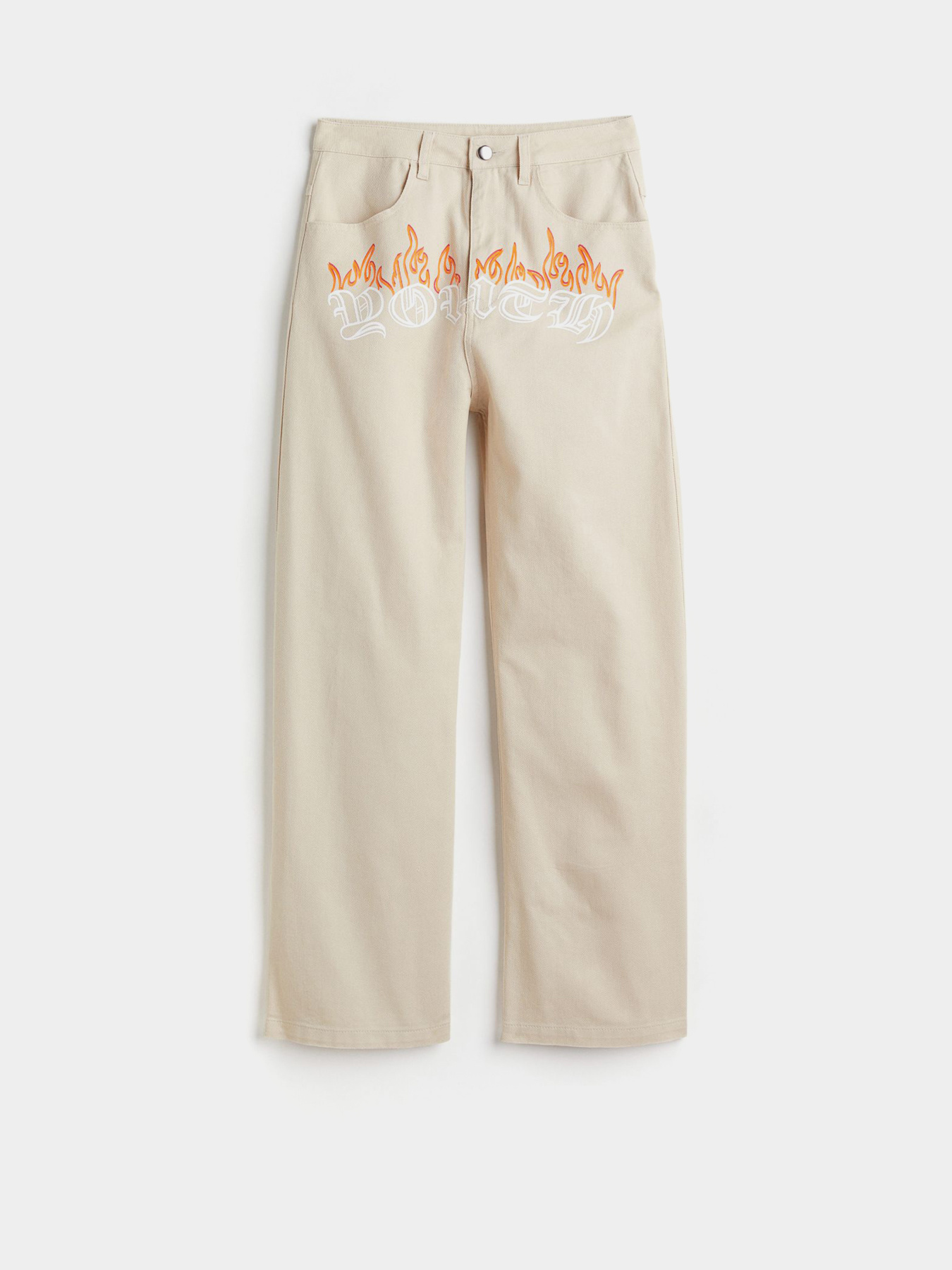 Широкие джинсы H&M модель 1067296arl_Бежевый Фото