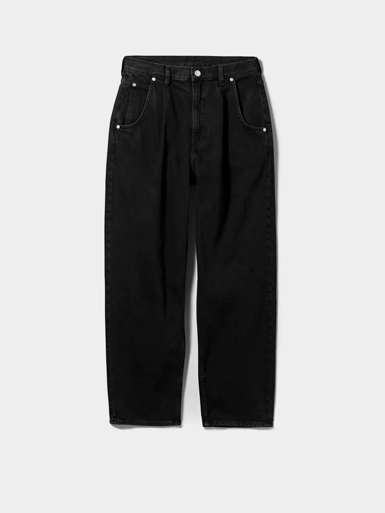 Джинсы мом Weekday модель 8768691ral_Черный вымытый Фото