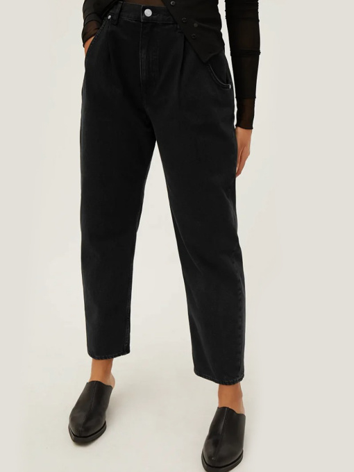 Джинси мом Weekday модель 8768691ral_Черный вымытый Фото