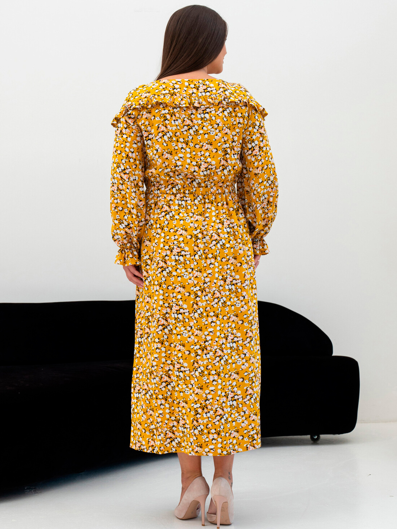 Платье миди RiMari модель 15-zhovtij-print Фото