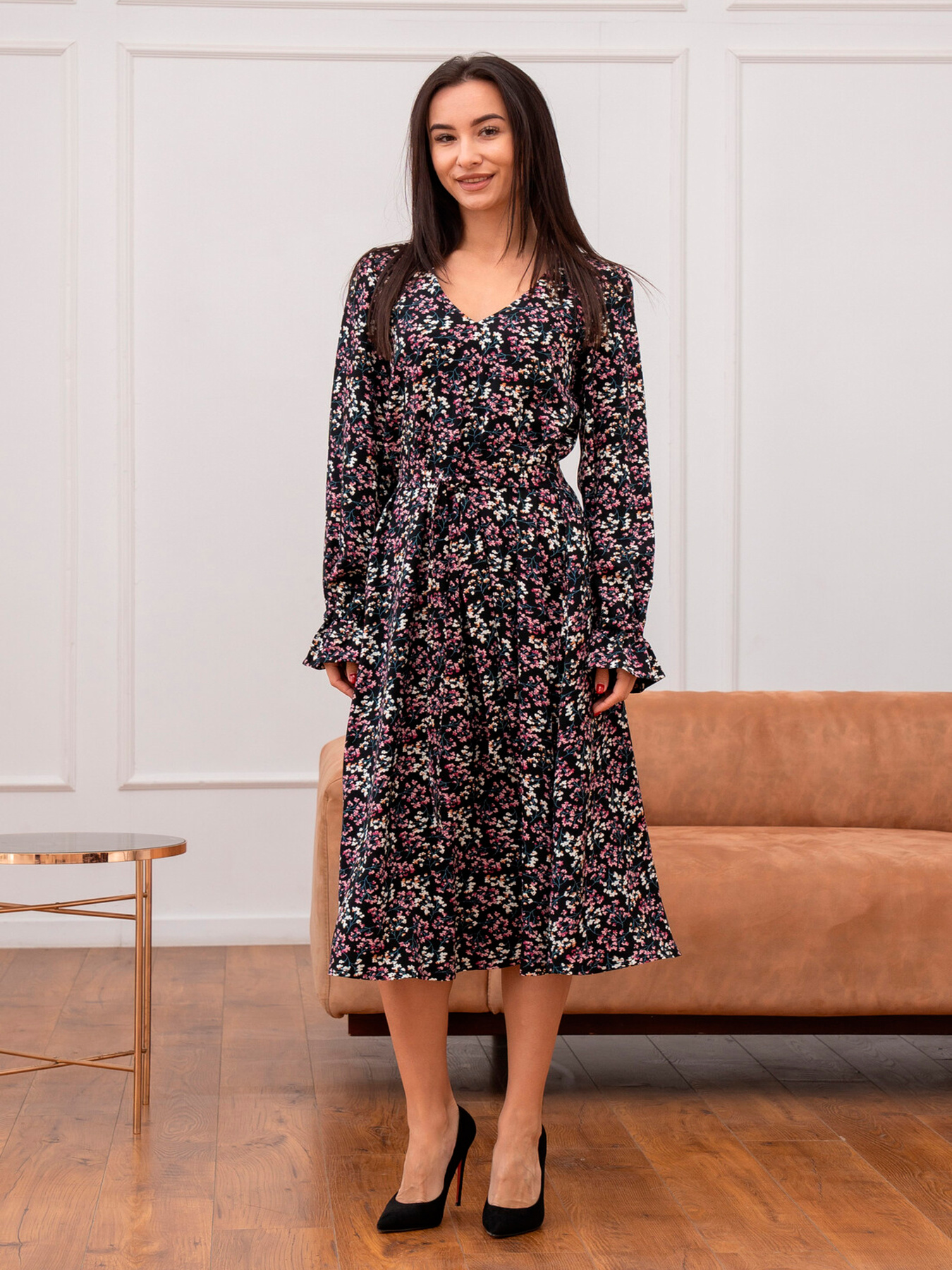 Сукня максі RiMari модель 0924-chornij-z-rozhevim Сукня максі RiMari модель 0924-chornij-z-rozhevim Фото