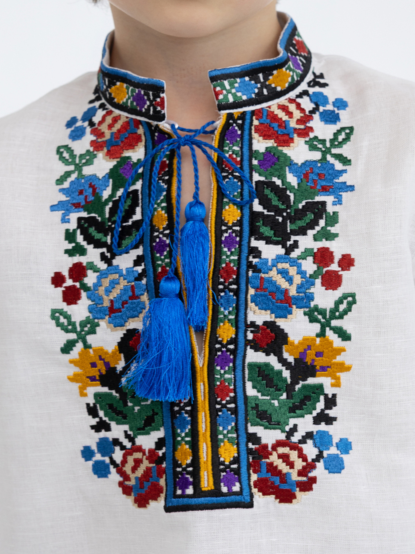 Вышитая рубашка Folk Moda модель fm2818-blij Фото