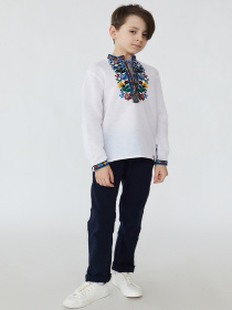 Вышитая рубашка Folk Moda модель fm2818-blij Фото