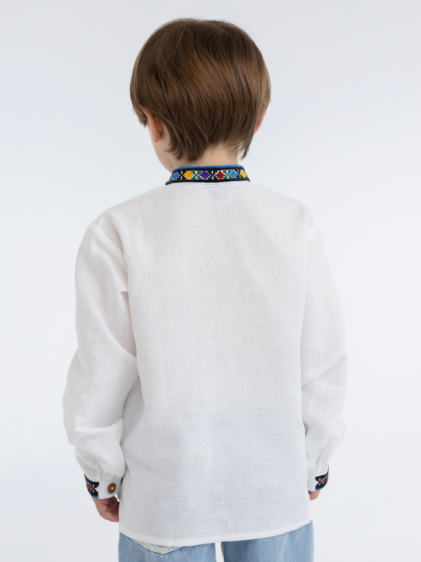 Вышитая рубашка Folk Moda модель fm2818-blij Фото