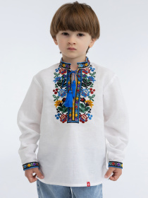 Вышитая рубашка Folk Moda модель fm2818-blij Фото