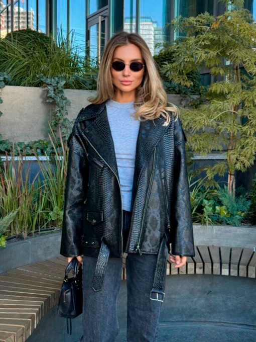 Шкіряна куртка Milirud модель mil375-chornij Фото