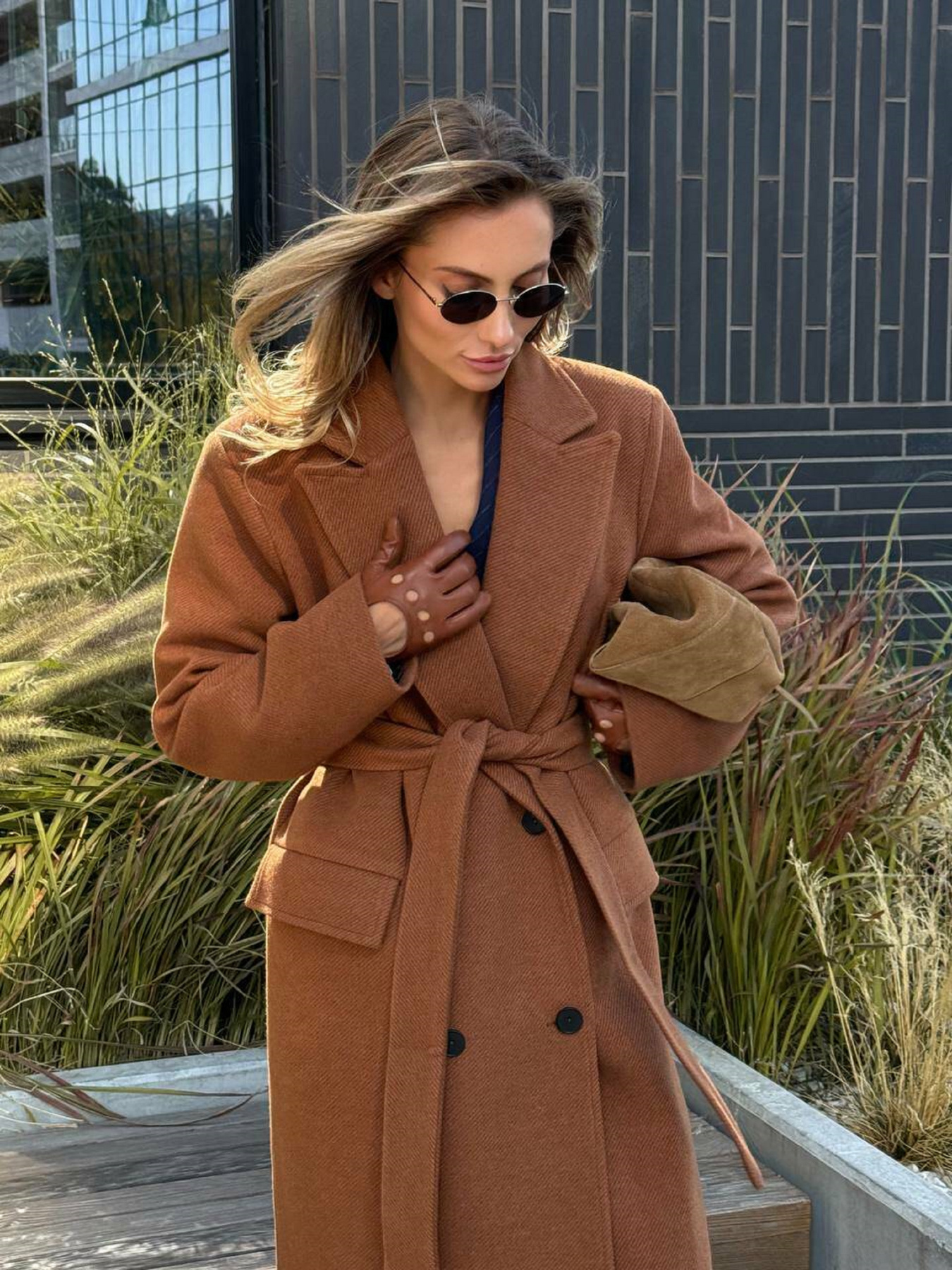 Жіноче подовжене двобортне пальто WOGUE, Гірчиця Milirud (mil574) модель mil574-grchicq Фото