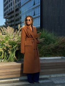 Жіноче подовжене двобортне пальто WOGUE, Гірчиця Milirud (mil574) модель mil574-grchicq Фото